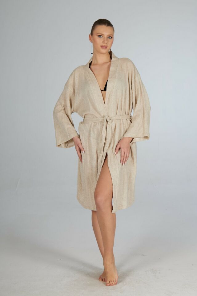 Estiva Yarasa Kesimli Salaş Keten Pareo