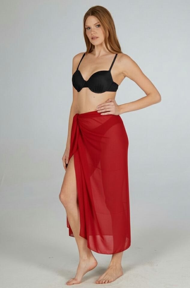 Estiva Düz Şifon Pareo