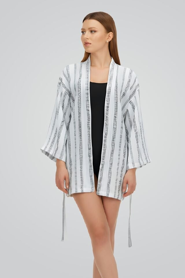 Estiva Coton Kısa Kimono Model Pareo alternatif görsel