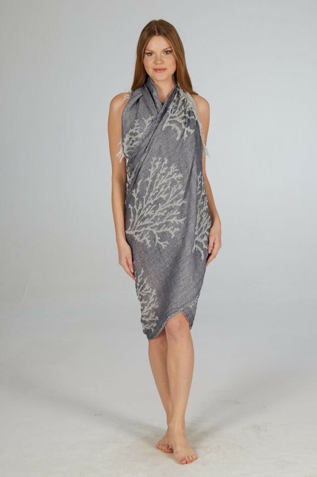 Estiva Dal Desenli Kenar Püsküllü Peştamal