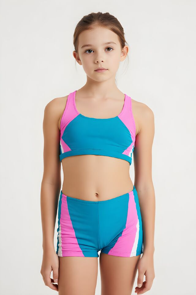 Estiva Kız Çocuk Boxer'lı Yüzücü Bikini Takımı