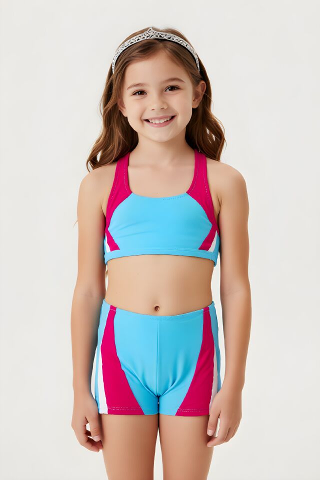 Estiva Kız Çocuk Boxer'lı Yüzücü Bikini Takımı