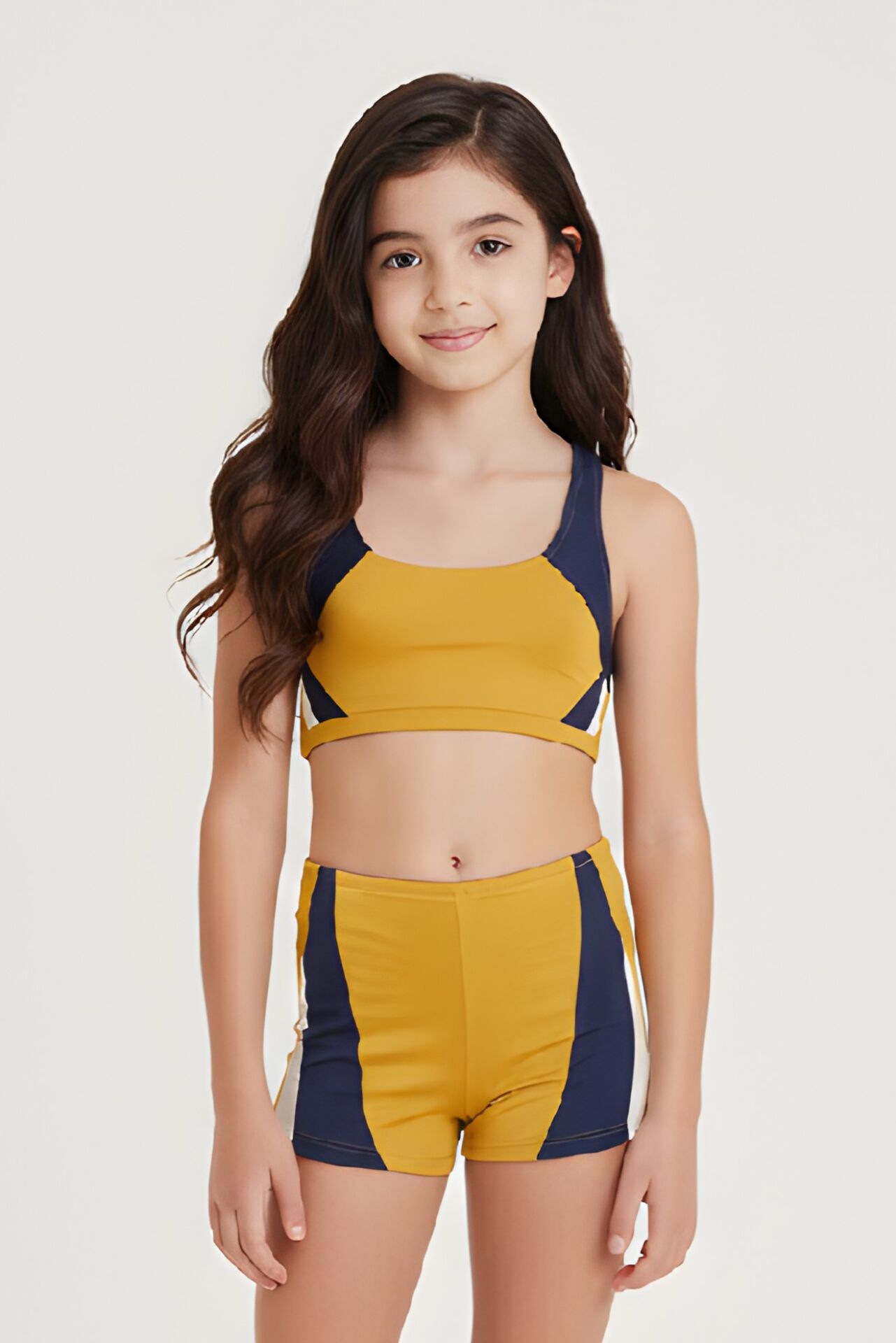 Estiva Kız Çocuk Boxer'lı Yüzücü Bikini Takımı Turuncu - 30