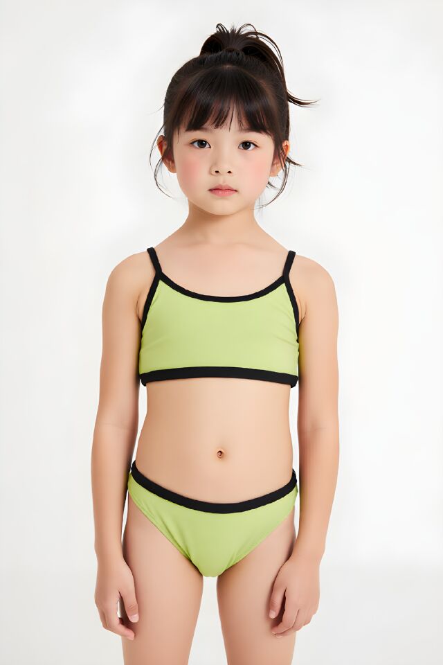 Estiva Kız Çocuk Kenar Biyeli Bikini Takımı