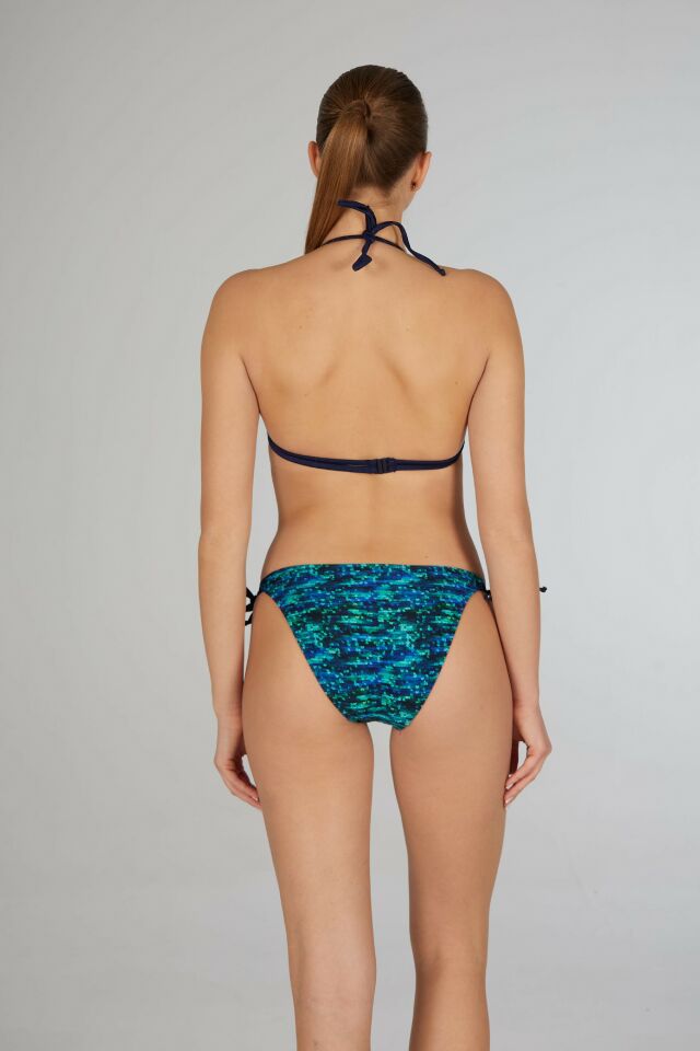 Estiva Kadın Dijital Desenli Lacivert Emprime Üçgen Bikini Takımı