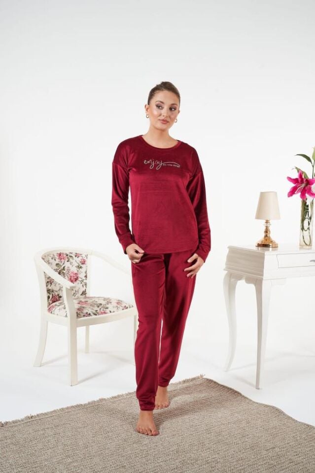 Kadın Kışlık Kadife Pijama Takımı alternatif görsel