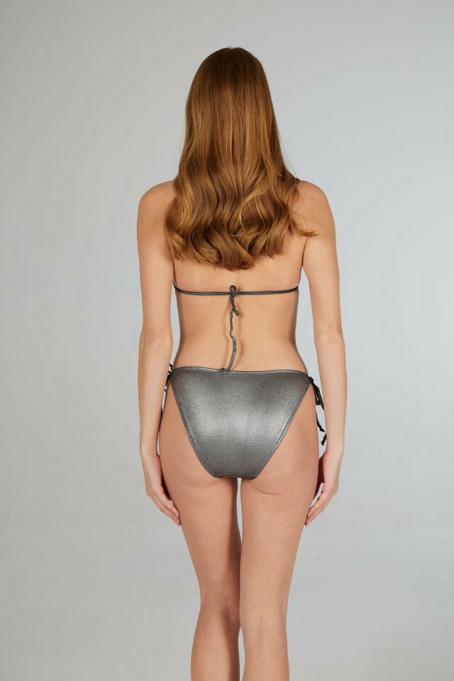 Estiva Kadın Parlak Füme Aksesuarlı Üçgen Bikini Takımı