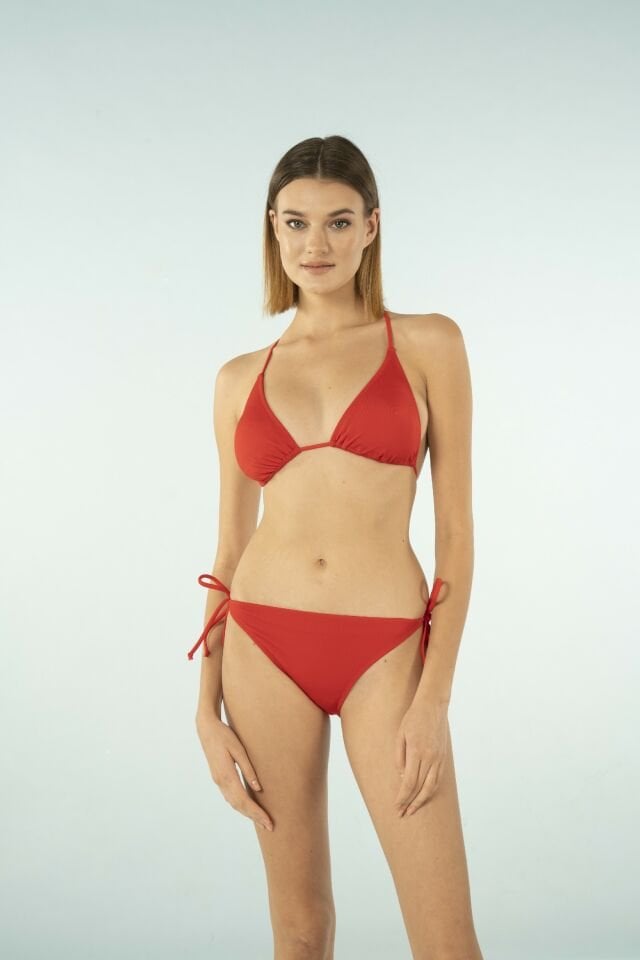 Estiva Üçgen İpli Bikini Takımı - Bordo alternatif görsel